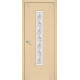 Дверь межкомнатная шпонированная «Рондо» Беленый дуб (Шпон файн-лайн) остекление Сатинато белое, витраж