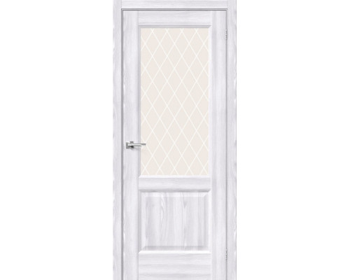 Дверь межкомнатная из эко шпона «Неоклассик-33» Riviera Ice остекление White Сrystal