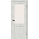 Дверь межкомнатная из эко шпона «Прима-3» Bianco Melinga стекло White Сrystal