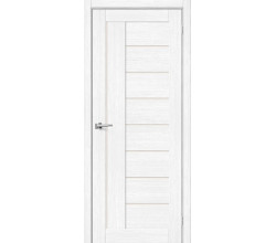 Дверь межкомнатная из эко шпона «Браво-29» Snow Melinga остекление Magic Fog