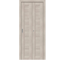 Дверь межкомнатная из эко шпона складная «Браво-21» Cappuccino Melinga глухая