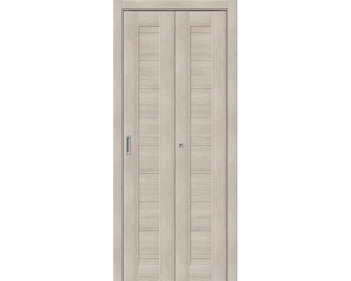 Дверь межкомнатная из эко шпона складная «Браво-21» Cappuccino Melinga глухая