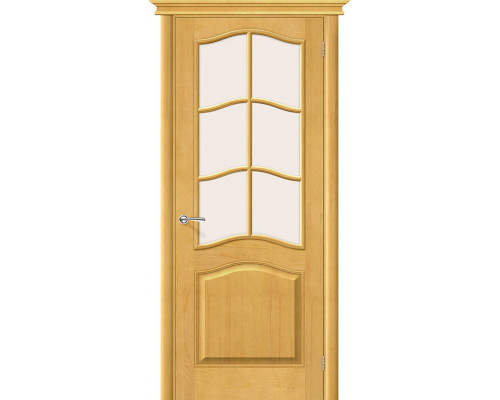 Дверь межкомнатная из Массива сосны «М7» Т-04 (Медовый) остекление художественное