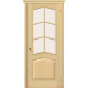 Дверь межкомнатная из Массива сосны без отделки «М7» остекление Сатинато белое