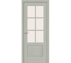 Дверь межкомнатная из эко шпона «Прима-13.0.1» Grey Wood стекло Magic Fog