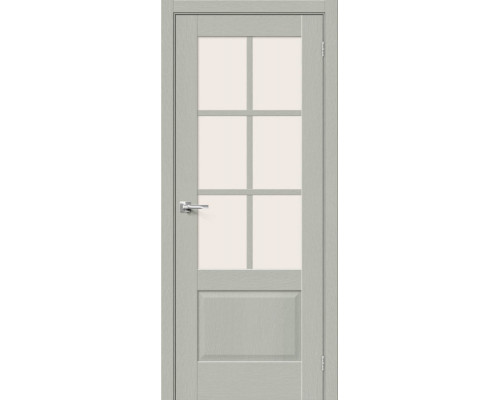 Дверь межкомнатная из эко шпона «Прима-13.0.1» Grey Wood стекло Magic Fog