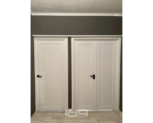 Дверь межкомнатная из эко шпона «Браво-21» Snow Melinga глухая