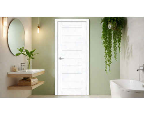 Дверь межкомнатная из эко шпона «Браво-21» Snow Art глухая