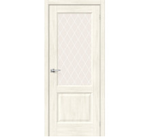 Дверь межкомнатная из эко шпона «Неоклассик-33» Nordic Oak остекление White Сrystal