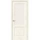 Дверь межкомнатная из эко шпона «Неоклассик-33» Nordic Oak остекление White Сrystal