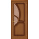 Дверь межкомнатная шпонированная «Греция» Орех (Шпон файн-лайн) остекление Бронза