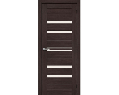 Дверь межкомнатная из эко шпона «Браво-30» Wenge Melinga остекление Magic Fog