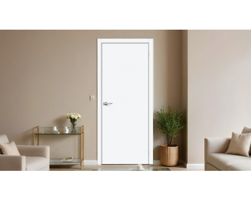 Дверь межкомнатная «Браво-0.П» White Silk глухая