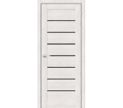 Дверь межкомнатная из эко шпона «Браво-22» Bianco Veralinga остекление Black Star