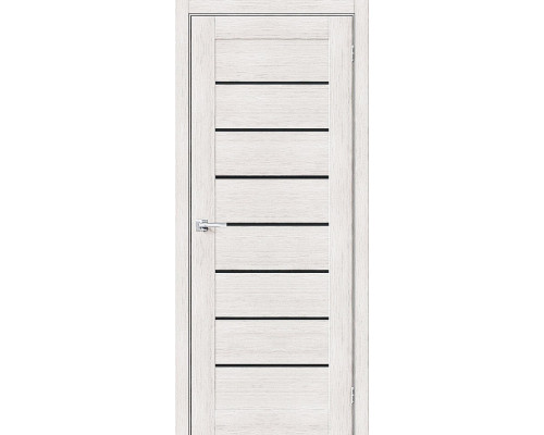 Дверь межкомнатная из эко шпона «Браво-22» Bianco Veralinga остекление Black Star