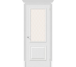Дверь межкомнатная из эко шпона «Классик-13» Virgin остекление White Сrystal
