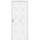 Дверь межкомнатная из эко шпона складная «Bravo-23» Snow Melinga остекление Magic Fog