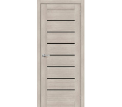 Дверь межкомнатная из эко шпона «Браво-22» Cappuccino Melinga остекление Black Star