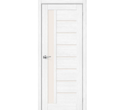 Дверь межкомнатная из эко шпона «Браво-27» Snow Melinga остекление Magic Fog