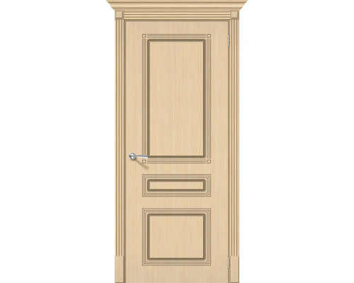 Дверь межкомнатная шпонированная «Стиль» БелДуб (Шпон файн-лайн) глухая