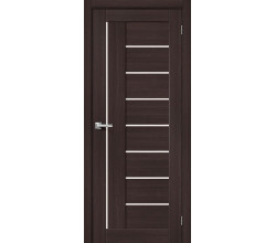 Дверь межкомнатная из эко шпона «Браво-29» Wenge Melinga остекление Magic Fog