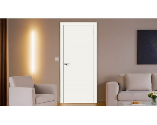 Дверь межкомнатная крашенная «Браво-0» Whitey (Эмаль) глухая