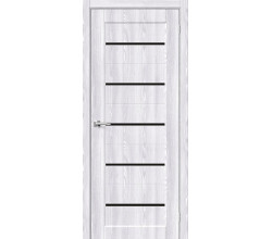 Дверь межкомнатная из эко шпона «Мода-22 Black Line» Riviera Ice глухая