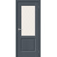 Дверь межкомнатная из эко шпона «Неоклассик-33» Stormy Wood остекление White Сrystal