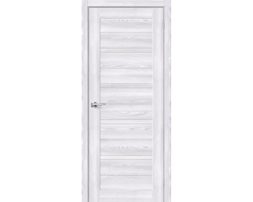 Дверь межкомнатная из эко шпона «Браво-28» Riviera Ice остекление Magic Fog