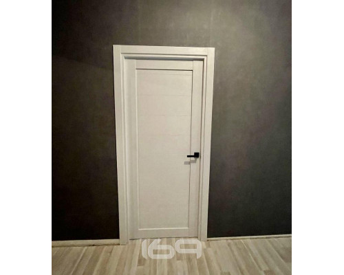 Дверь межкомнатная из эко шпона «Браво-21» Snow Melinga глухая