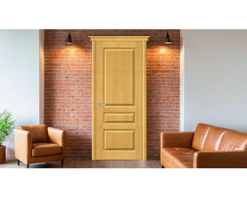 Дверь межкомнатная из Массива сосны «М5» Т-04 (Медовый) глухая