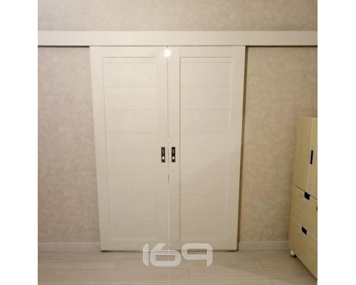 Дверь межкомнатная из эко шпона «Браво-21» Snow Melinga глухая