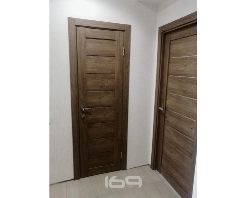 Дверь межкомнатная из эко шпона «Браво-22» Original Oak остекление Magic Fog