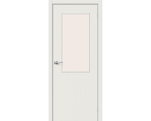 Ламинированная межкомнатная дверь «Гост-7» Л-14 (Белый) остекление Magic Fog