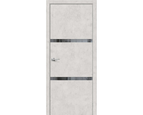 Дверь межкомнатная из эко шпона «Браво-2.55» Look Art остекление зеркало в цвете 