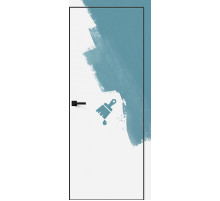 Дверь межкомнатная Инвизибл Al Грунт, кромка-черная