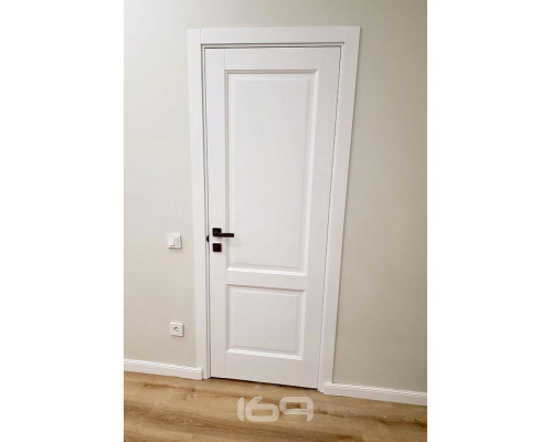 Дверь межкомнатная из эко шпона «Прима-12» White Wood глухая
