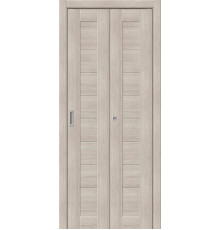 Дверь межкомнатная из эко шпона складная «Браво-21» Cappuccino Melinga глухая