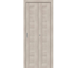 Дверь межкомнатная из эко шпона складная «Браво-21» Cappuccino Melinga глухая