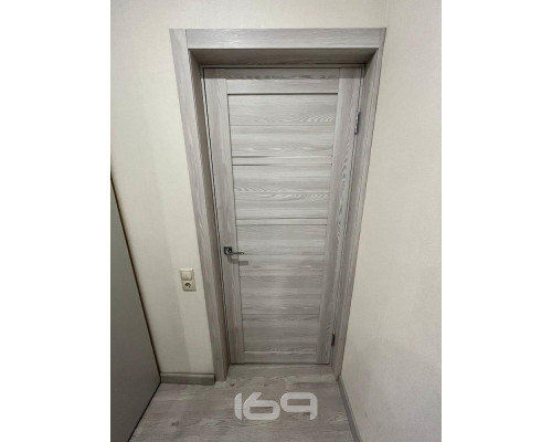 Дверь межкомнатная из эко шпона «Браво-28» Riviera Ice остекление Magic Fog