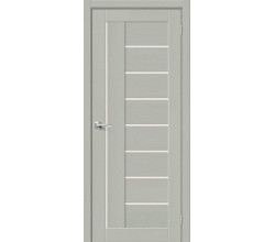 Дверь межкомнатная из эко шпона «Браво-29» Grey Wood остекление Magic Fog