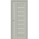 Дверь межкомнатная из эко шпона «Браво-29» Grey Wood остекление Magic Fog