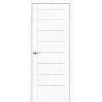 Дверь межкомнатная из эко шпона «Браво-22» Snow Art остекление Magic Fog