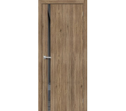 Дверь межкомнатная из эко шпона «Браво-1.55» Original Oak остекление Mirox Grey