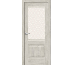 Дверь межкомнатная из эко шпона «Прима-3» Chalet Provencel стекло White Сrystal