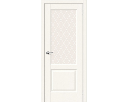 Дверь межкомнатная из эко шпона «Неоклассик-33» White Wood остекление White Сrystal