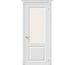 Дверь межкомнатная крашенная «Скинни-13» Whitey (Эмаль) остекление художественное