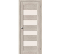 Дверь межкомнатная из эко шпона «Браво-23» Cappuccino Melinga остекление Magic Fog