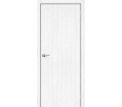Дверь межкомнатная из эко шпона «Браво-0» Snow Melinga глухая