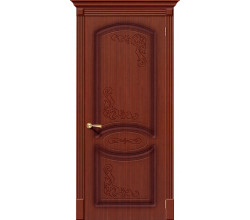 Дверь межкомнатная шпонированная «Азалия» Макоре (Шпон файн-лайн) глухая